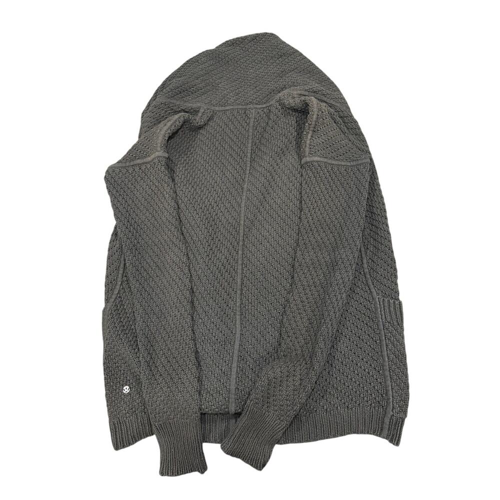 Lululemon Post Practice Cardi Dark Grey/Black Oversized Cardigan Sweater XS/S - Picture 2 of 6